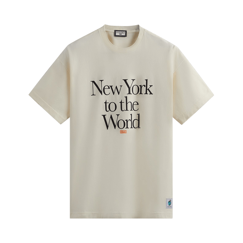 Buy Kith New York To The World Motto Tee 'Sandrift' - KHM031269