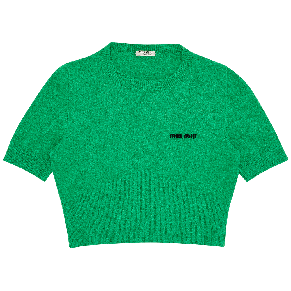 Buy Miu Miu Boucle Crop Top 'Verde', From the Closet of