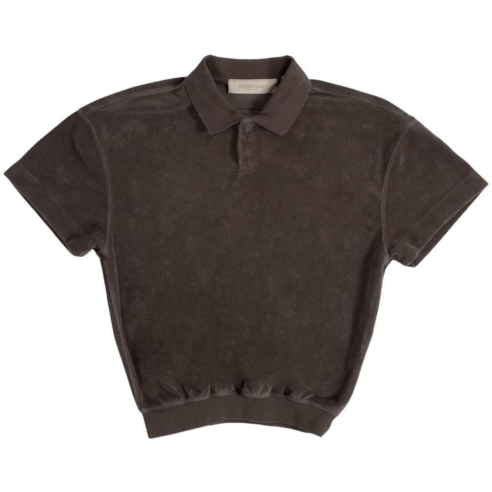 Fear of God Essentials Kids Shorts-Sleeve Polo Off Black
