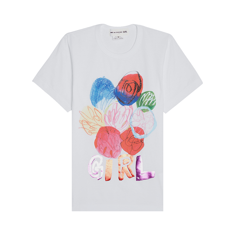 COMME des GARCONS GIRL◆ad2022/Bouquet Girl Print/tシャツ/M/コットン/WHT/プリント/nk-t502 8045000931444_1.jpg?v=