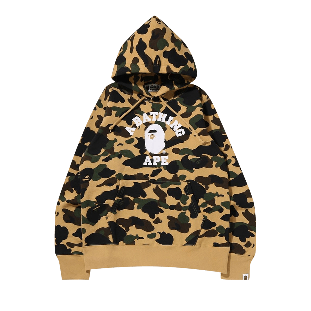 Buy BAPE 1st Camo College Pullover Hoodie Yellow 1I30 114 012