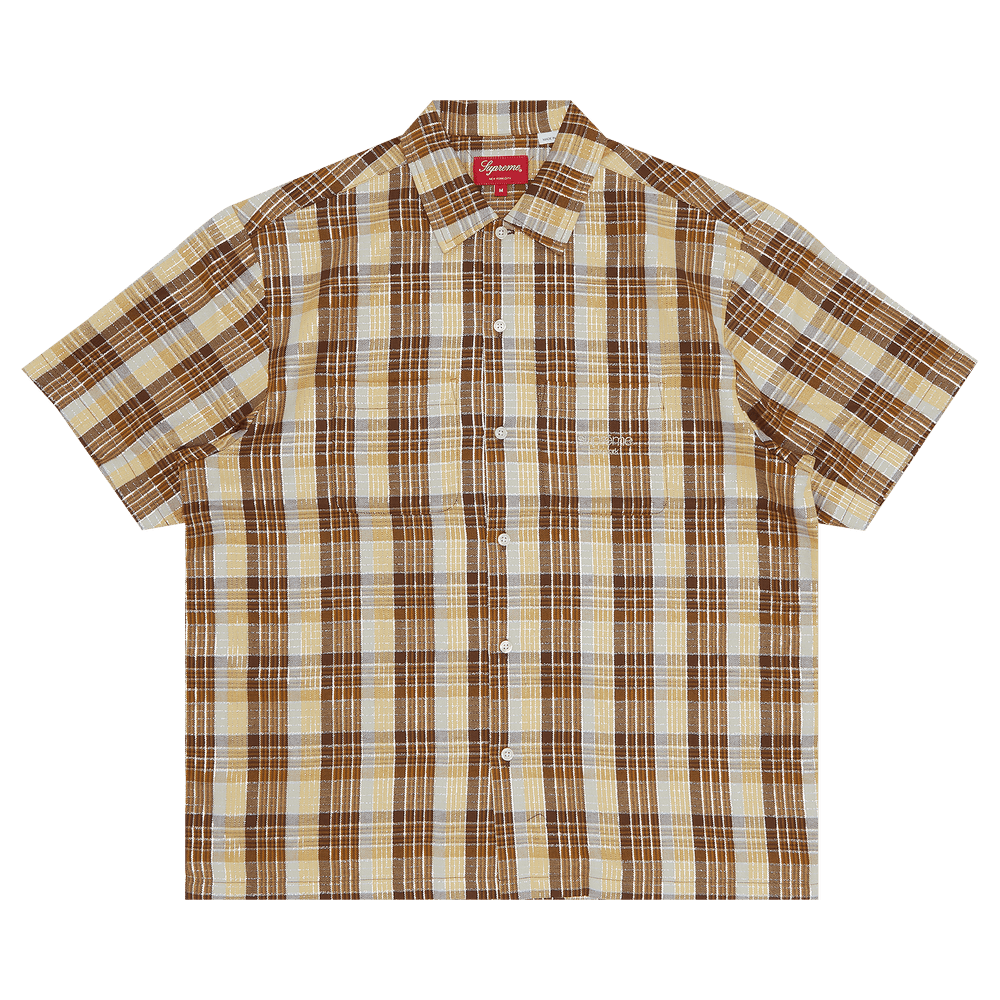 Buy Supreme Metallic Plaid Short-Sleeve Shirt 'Brown' - SS23S5