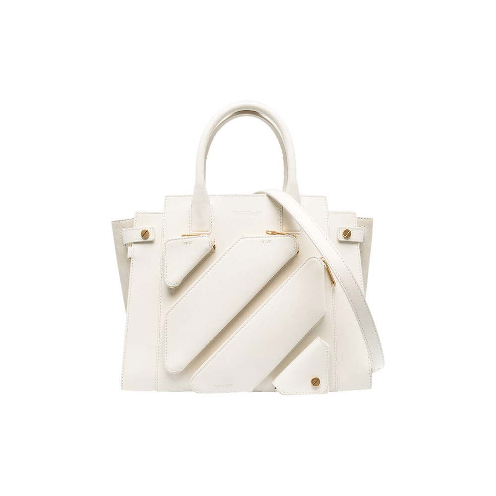 Buy Off-White Large City Leather Tote Bag 'White