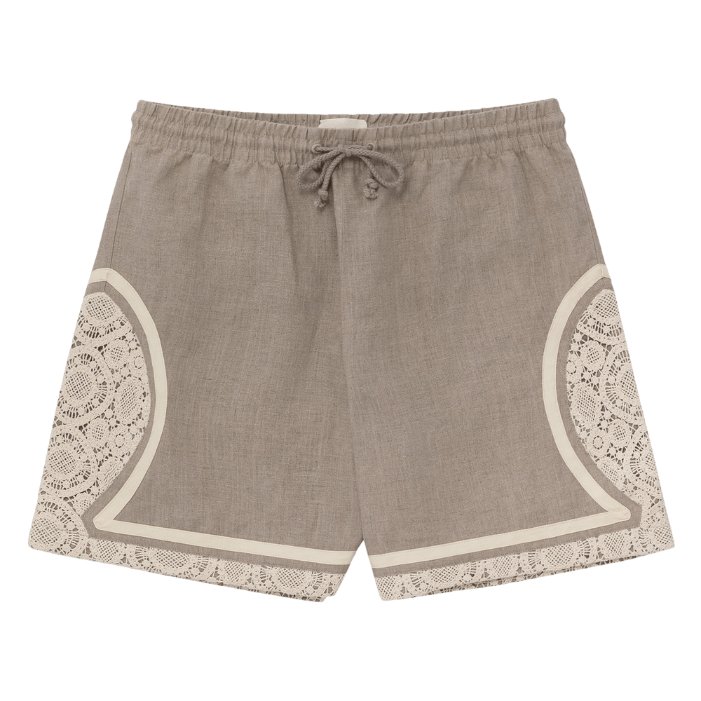 Buy Aimé Leon Dore Lace Linen Basketball Short 'Bone White