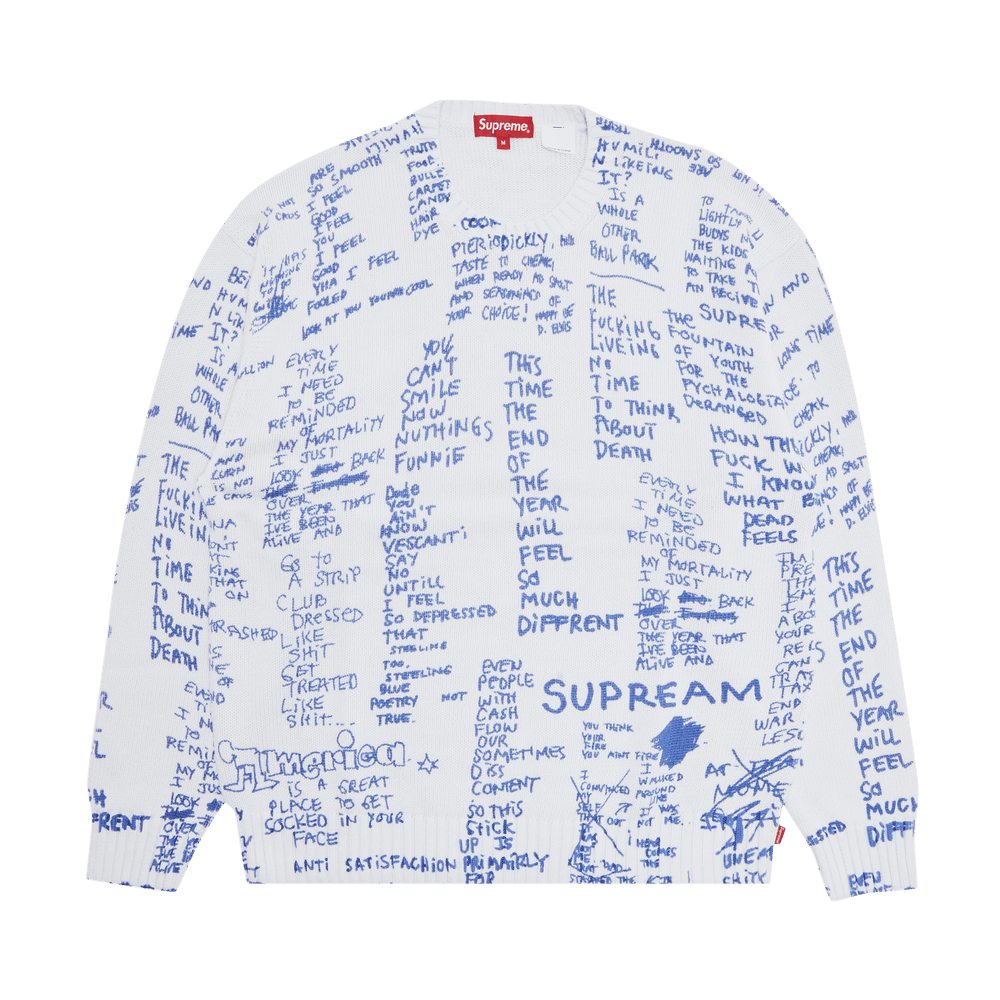 Buy Supreme Gonz Poems Sweater 'White' - SS23SK28 WHITE | GOAT