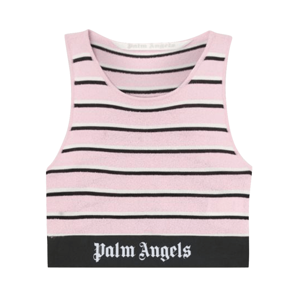 Palm Angels Women's Star Sprayed Cropped T-Shirt Black/Pink/White