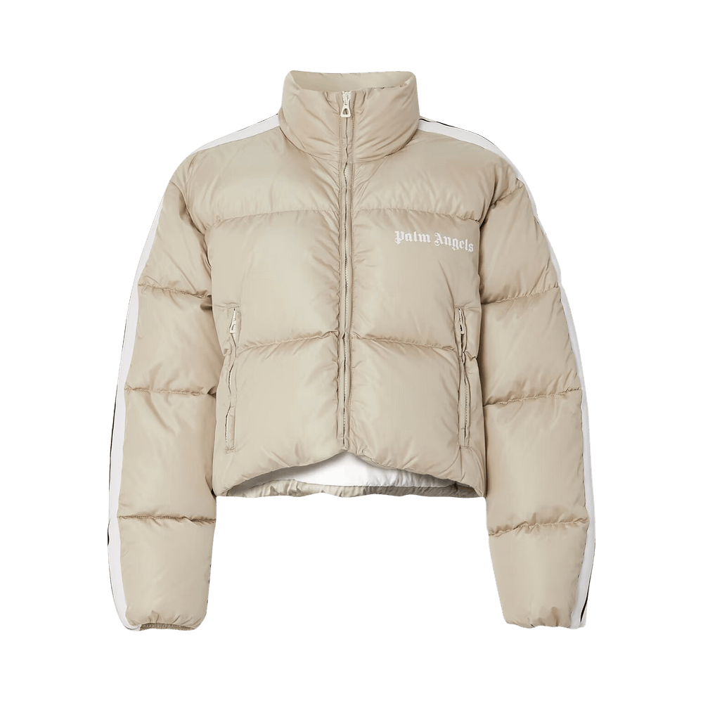 ダウンジャケット・コート PALM ANGELS WOMEN Waist Belt Down Jacket Butter/Off White PALM ANGELS WOMEN Waist Belt Down Jacket Butter/Off White