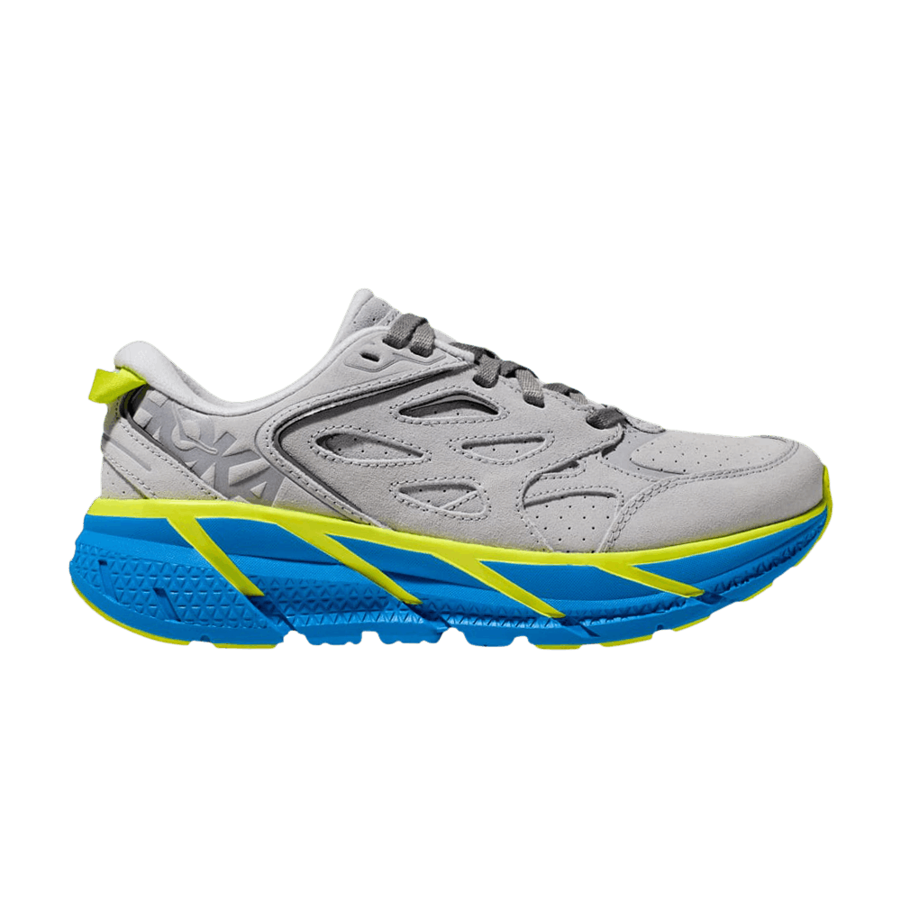 Hoka Clifton L Suede Lunar Rock Diva Blue