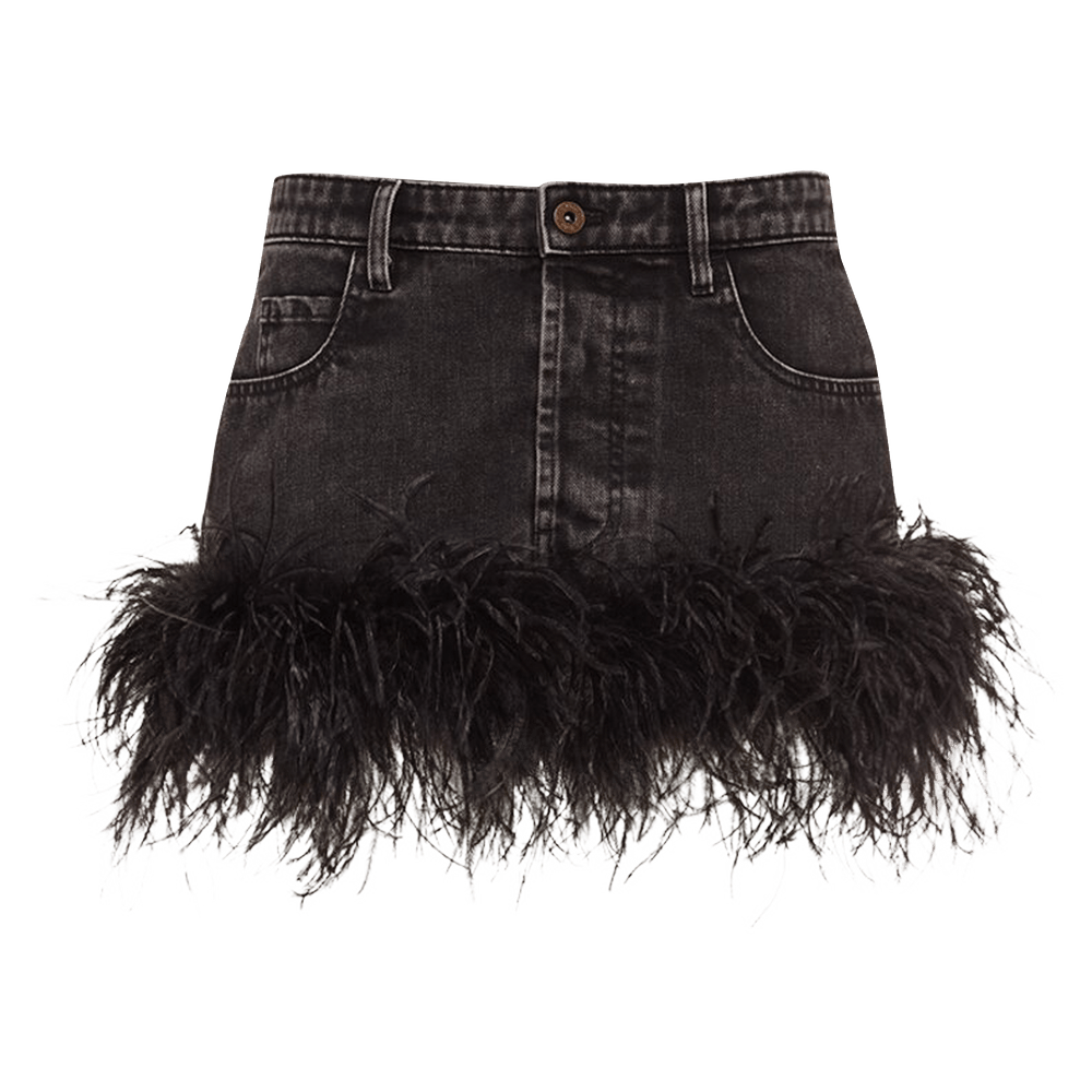 ミニスカート MiuMiu | Black denim miniskirt GWD278_115V_F0002_S_OOO Black Black Denim Miniskirt | Miu Miu