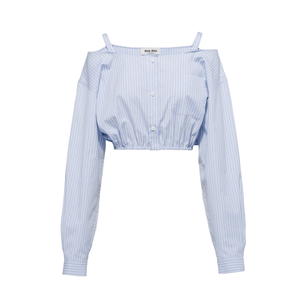 VIP【関税送料無料】希少 Miu Miu Striped chambray shirt Miu Miu Striped Chambray Shirt | Saks Fifth Avenue