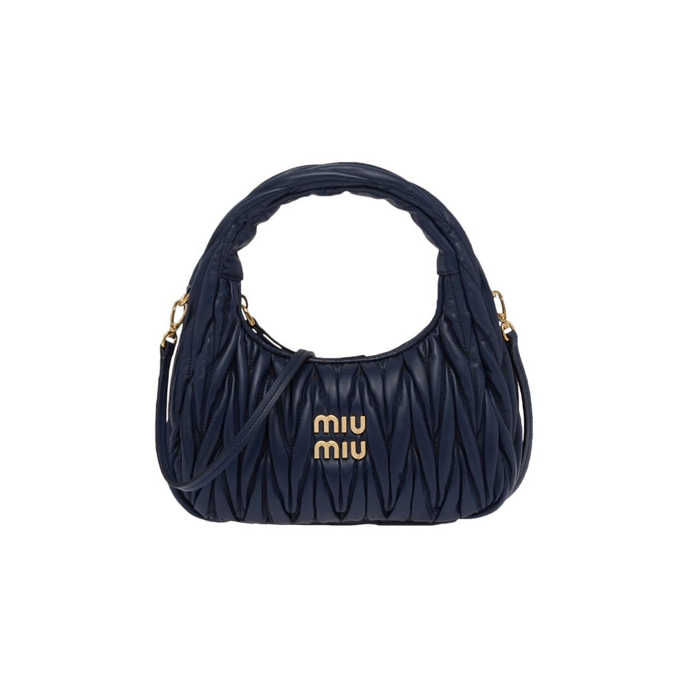 Buy Miu Miu Matelasse Nappa Leather Mini Hobo Bag Baltic Blue 5BC125 N88 F0216 V OOY GOAT
