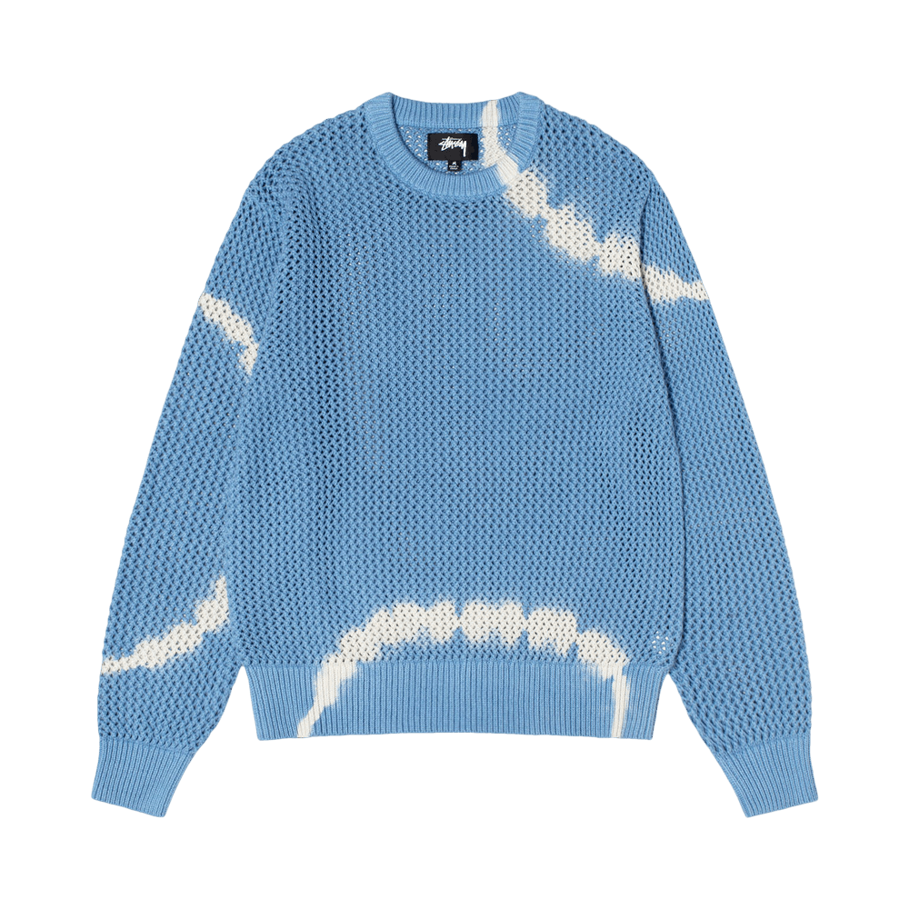 Buy Stussy Pigment Dyed Loose Gauge Sweater 'Tie Dye Blue