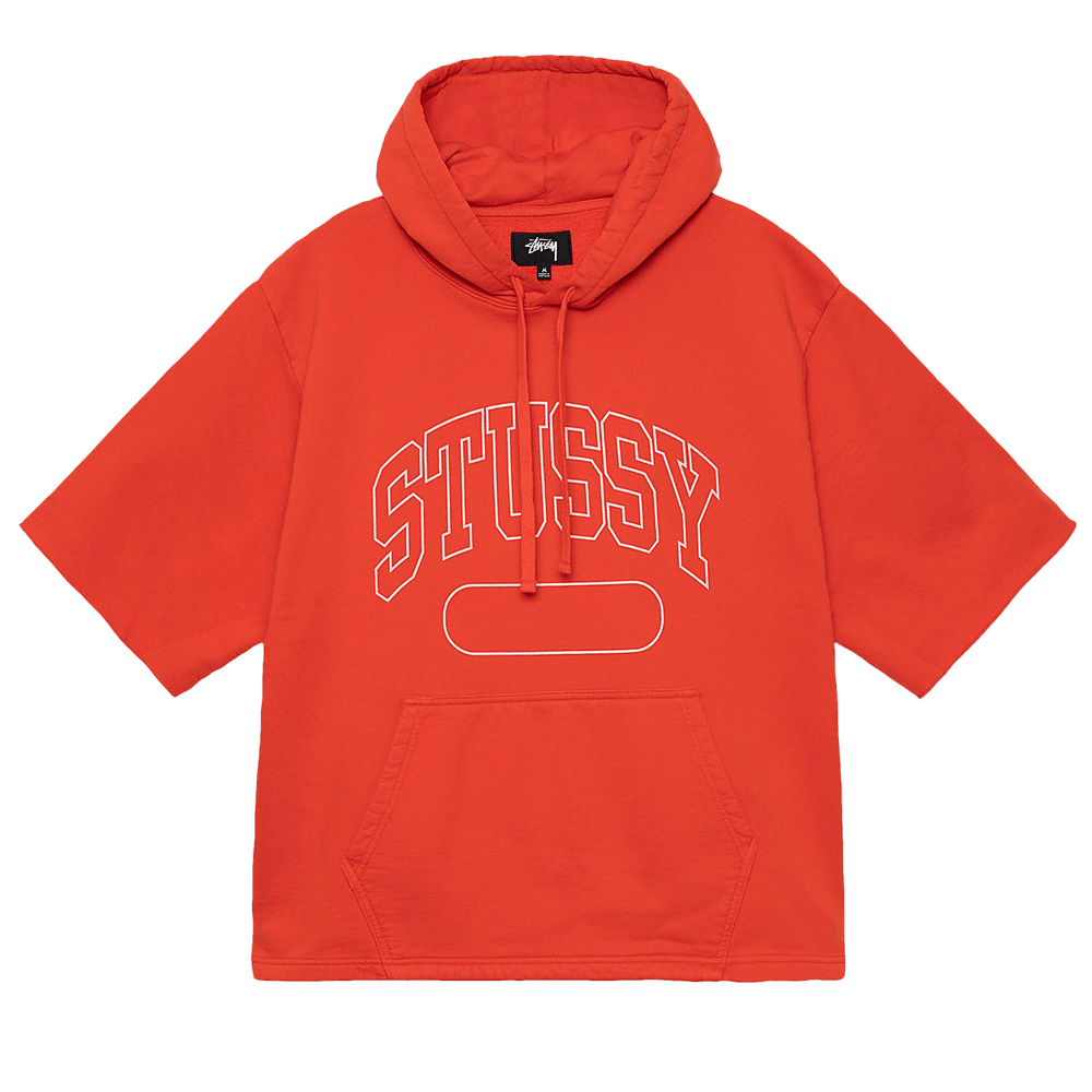 Buy Stussy Short-Sleeve Boxy Cropped Hoodie 'Deep Orange' - 118521 DEEP |  GOAT