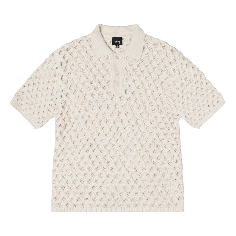 Buy Stussy Big Mesh Polo Sweater 'Ivory' - 117178 IVOR | GOAT CA