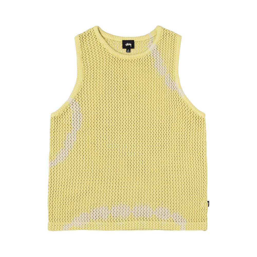 Buy Stussy O'Dyed Heavyweight Mesh Tank 'Tie Dye Yellow' - 117126