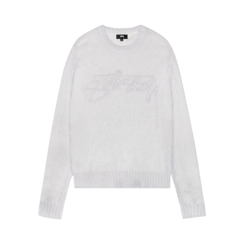 STUSSY LOOSE KNIT LOGO SWEATER ニット ホワイト ☆送料・関税込☆STUSSY☆LOOSE KNIT LOGO SWEATER☆ニット
