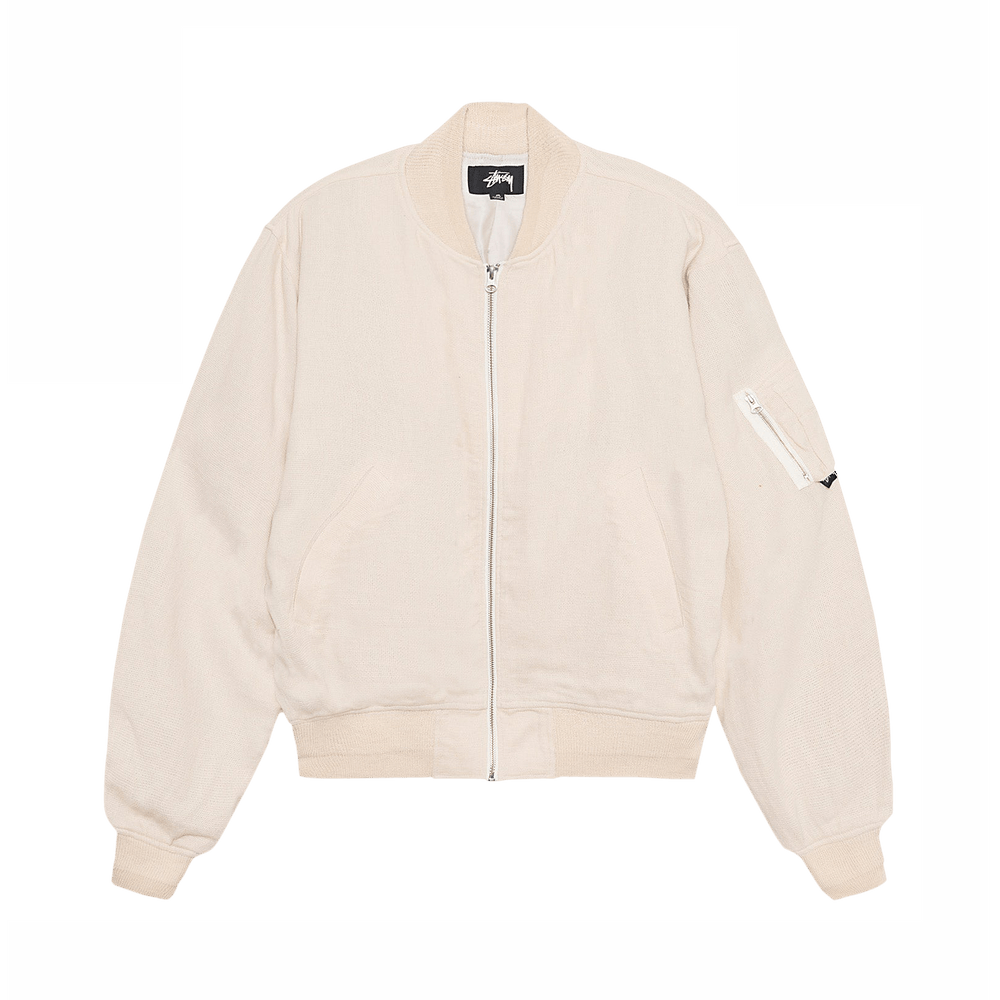 ジャケット・アウター STUSSY LINEN BEACH BOMBER Stussy Linen Beach Bomber - Natural | International Store