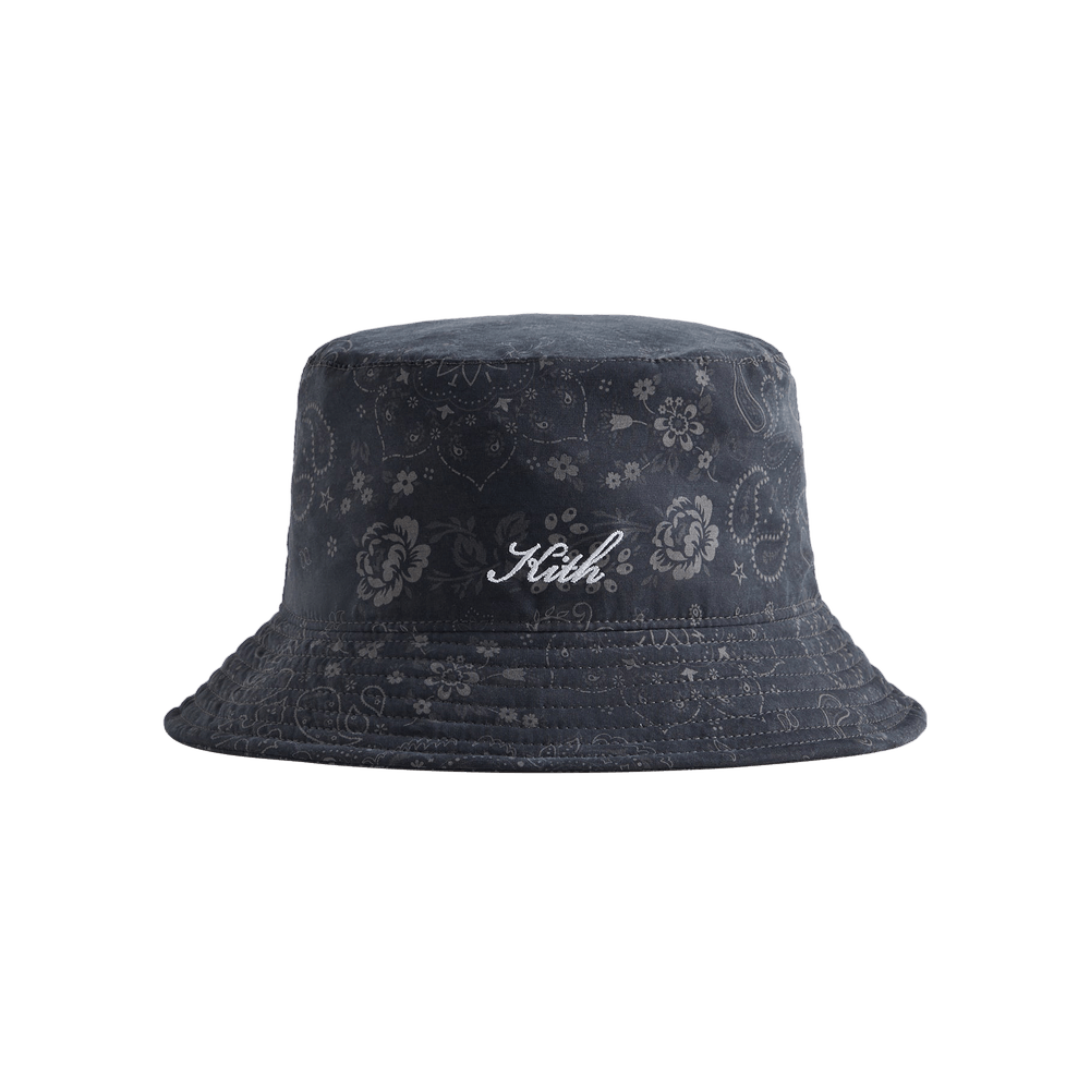 Buy Kith Paisley Bucket Hat 'Black' - KHM050380 001 | GOAT