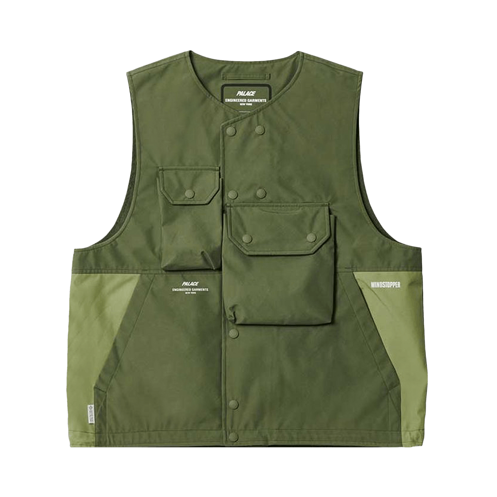 【限定コラボ】PALACE PORTER FIELD VEST OLIVE L Palace Porter Field Vest Olive / Jacquard - Palace Porter