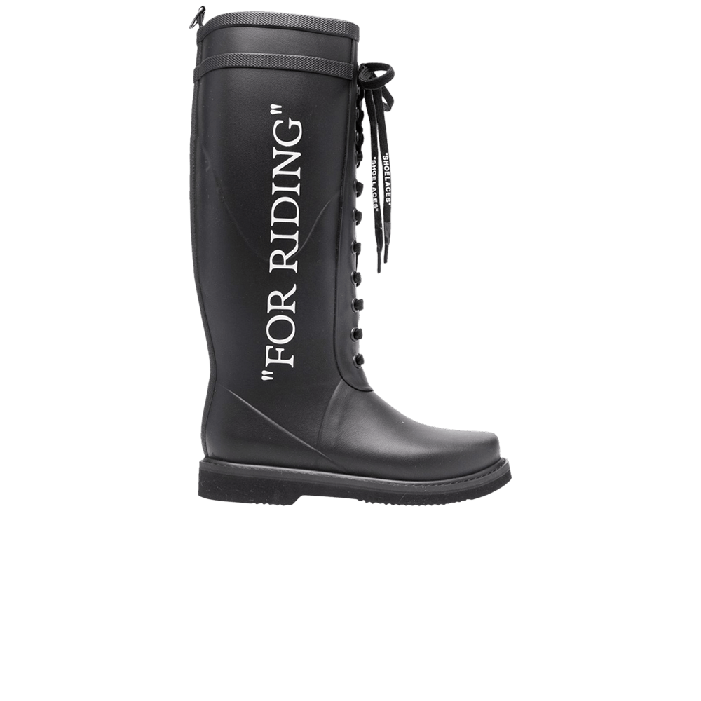 Off White Wmns Rubber Boot For Riding Black