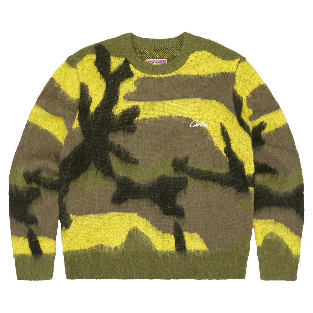 Corteiz Blue Camo Mohair Sweater Size: L Like new | Depop