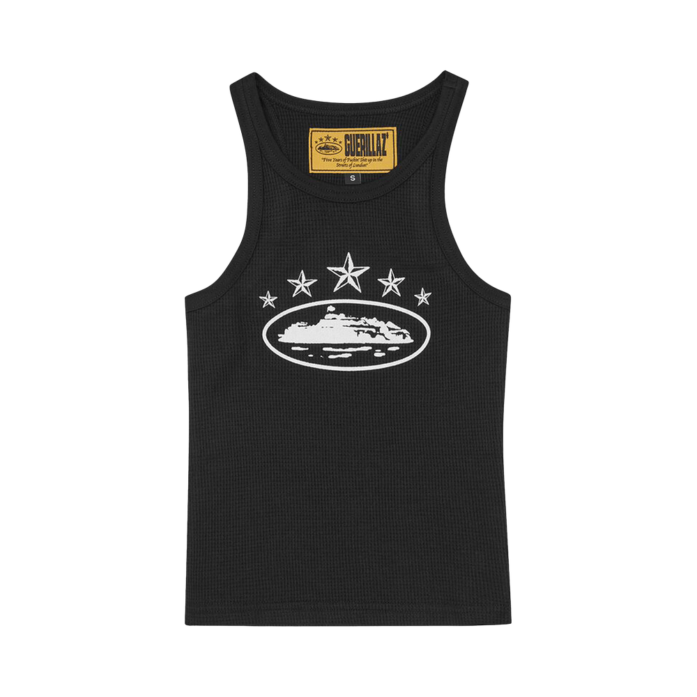 Buy Corteiz 5 Starz Alcatraz Tank Top 'Black' - 7892 2SS2301025SAT BLAC