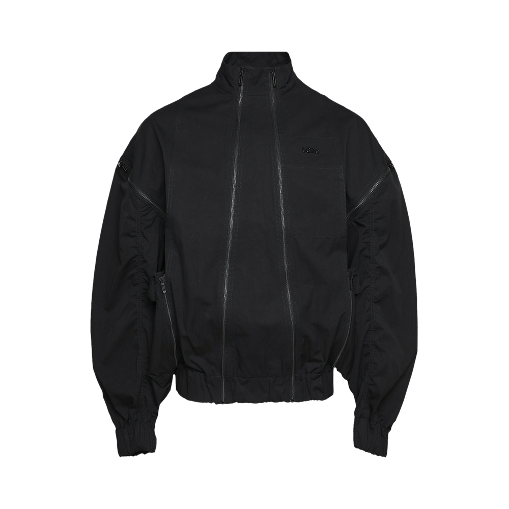 OPEN YY] APPLIQUE ZIPUP JACKET - GRAY / NAVY (OPEN