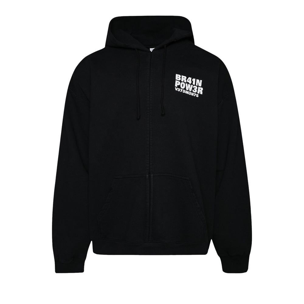 VETEMENTS｜HOODIES/SWEATS (UE63HD340B Black) VETEMENTS zip-up Hoodie | Black | FARFETCH