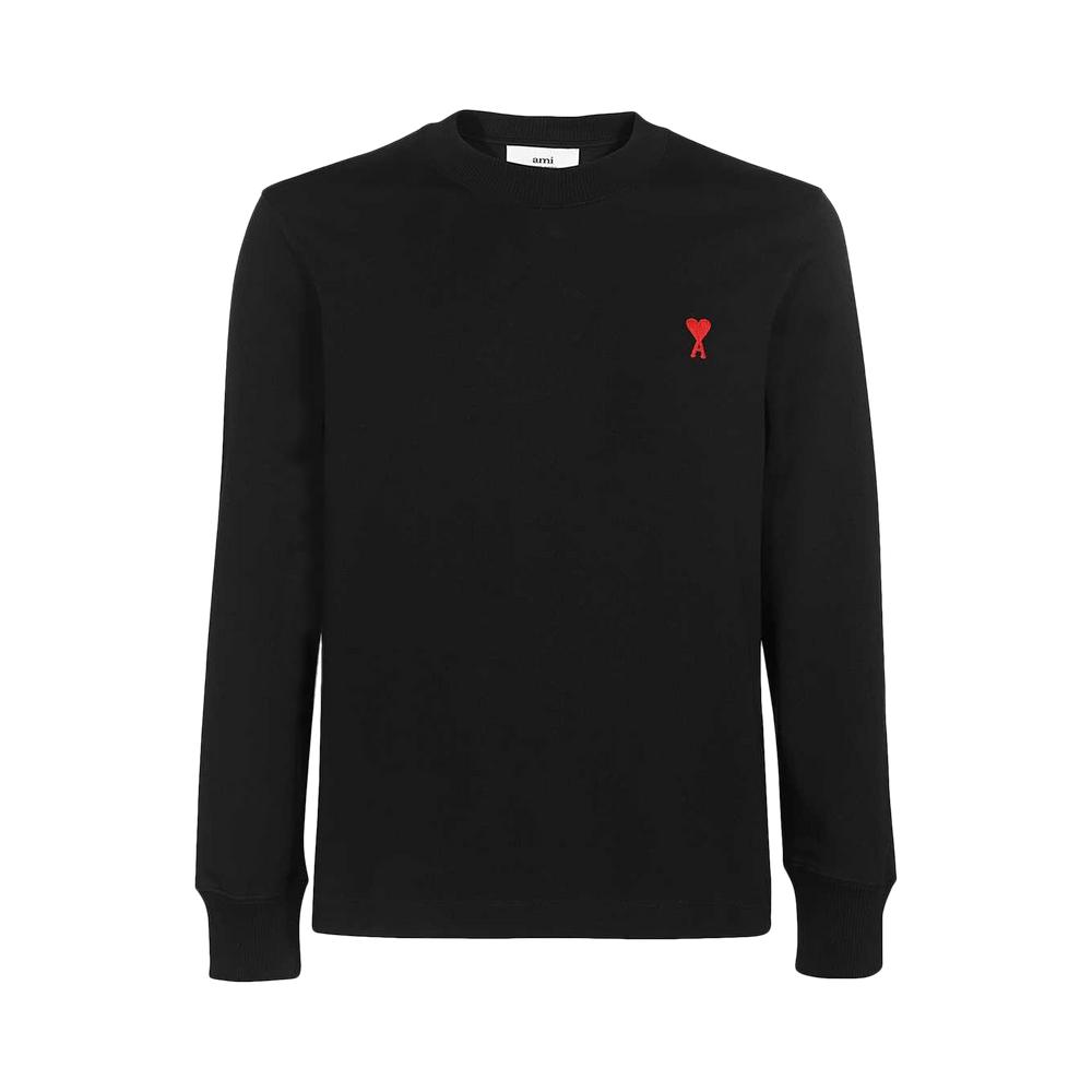 AMI|LONG-SLEEVED ROUND NECK T-SHIRTS (UTS216 JE0051) Buy Ami Long-Sleeve T-Shirt 'Black' - UTS200 701 001 | GOAT