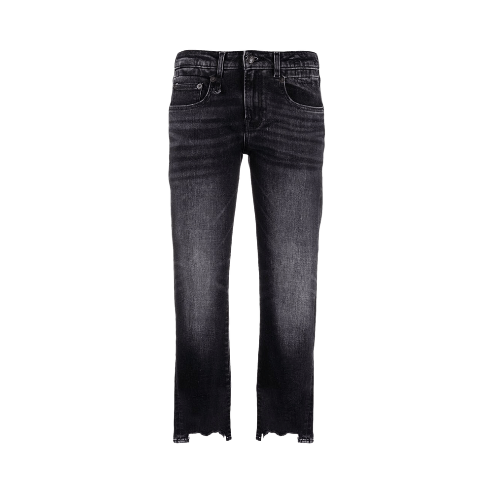 【関税込み】R13 ブラック Boy ストレートジーンズ Buy R13 Boy Straight Jeans With Rips 'Morrison Black