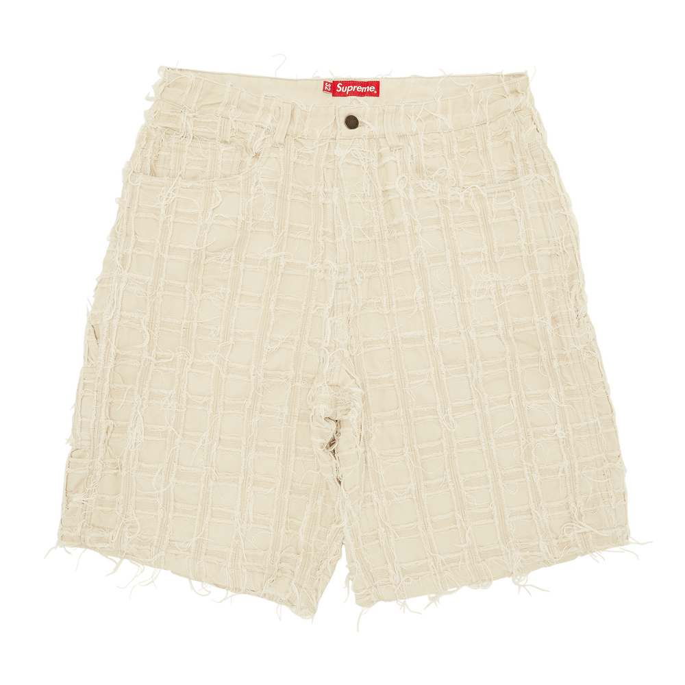 Buy Supreme Frayed Patchwork Baggy Denim Short 'Natural