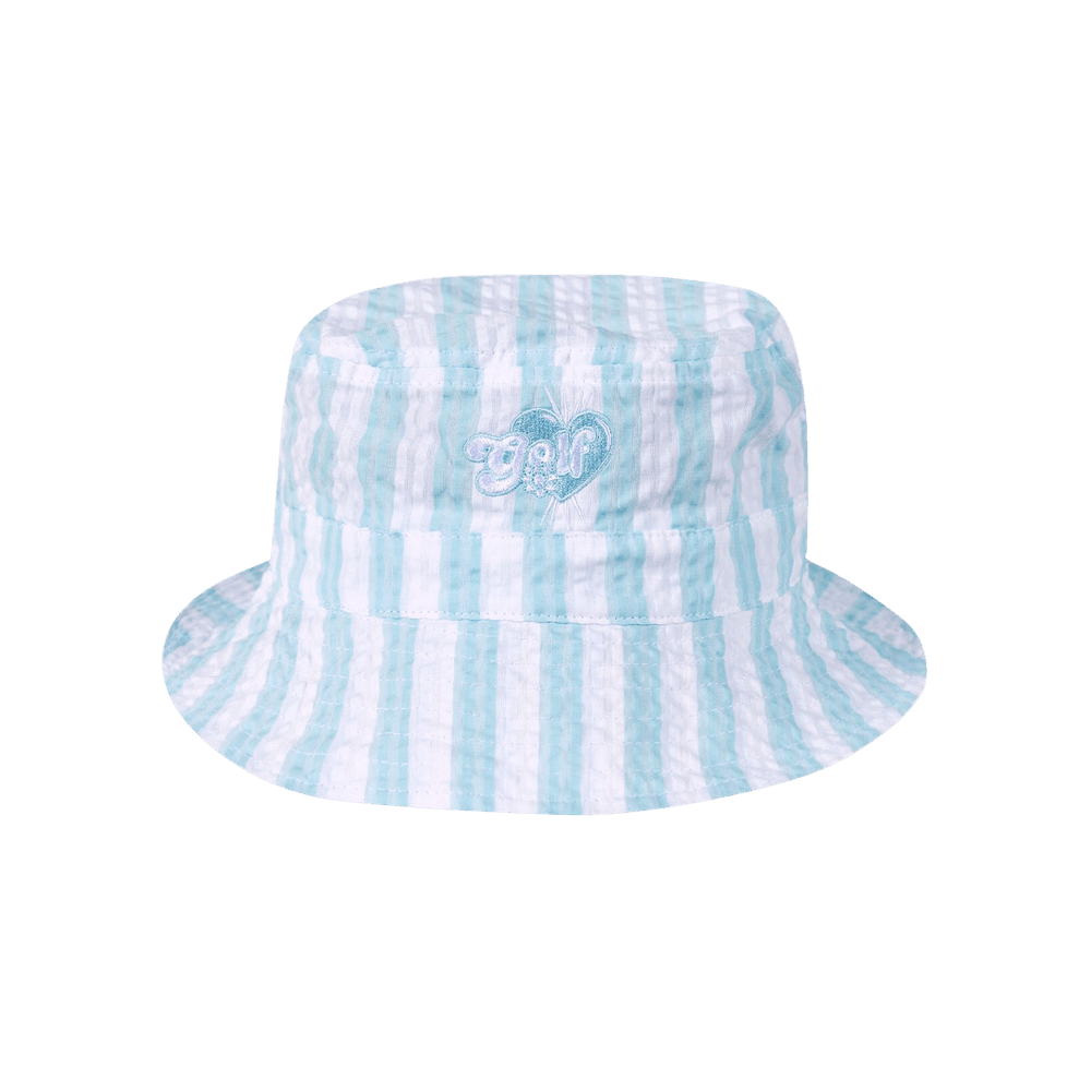 【限定価格セール！】 Buy 'Blue/White Hat Bucket Seersucker Wide WANG GOLF 帽子