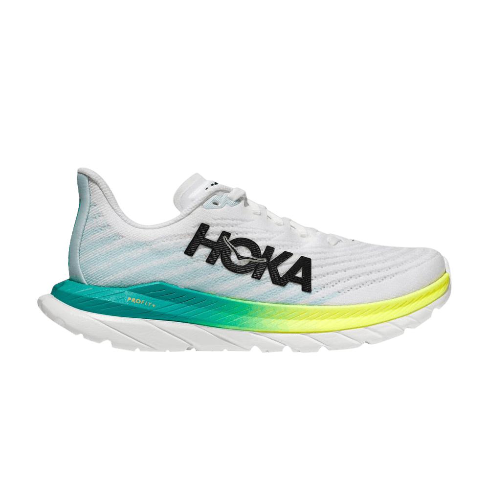 Hoka Mach 5 White Blue Glass