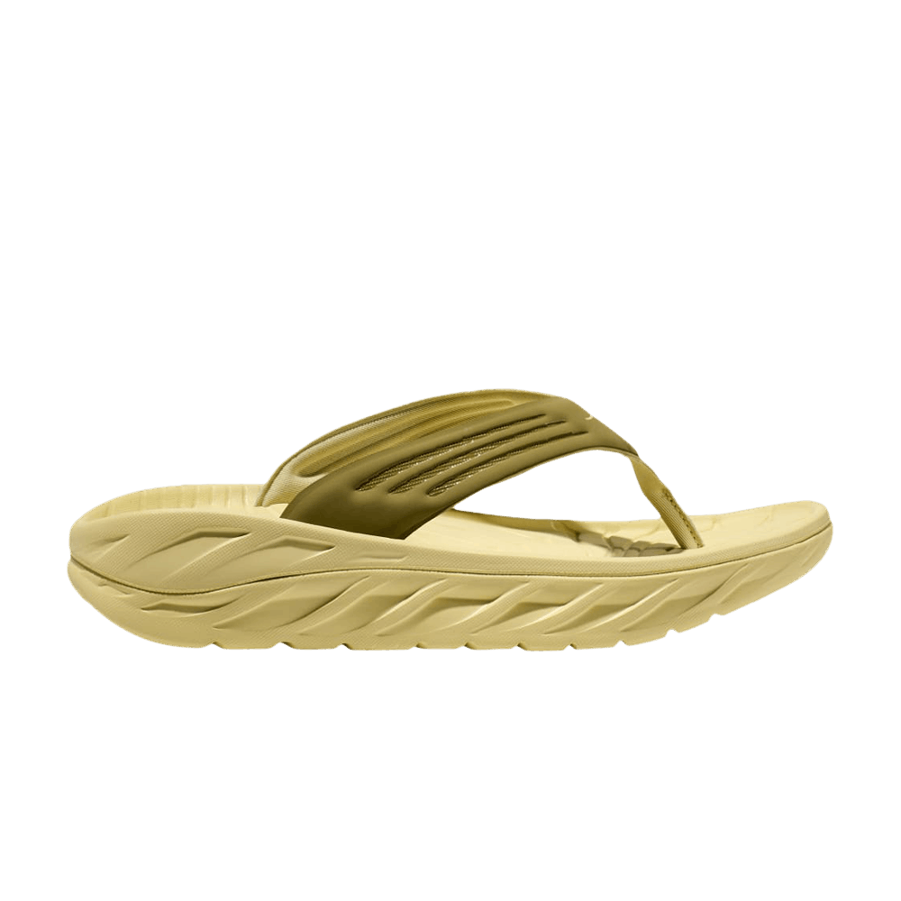 Hoka Ora Recovery Flip Slide 'green Moss Celery Root'