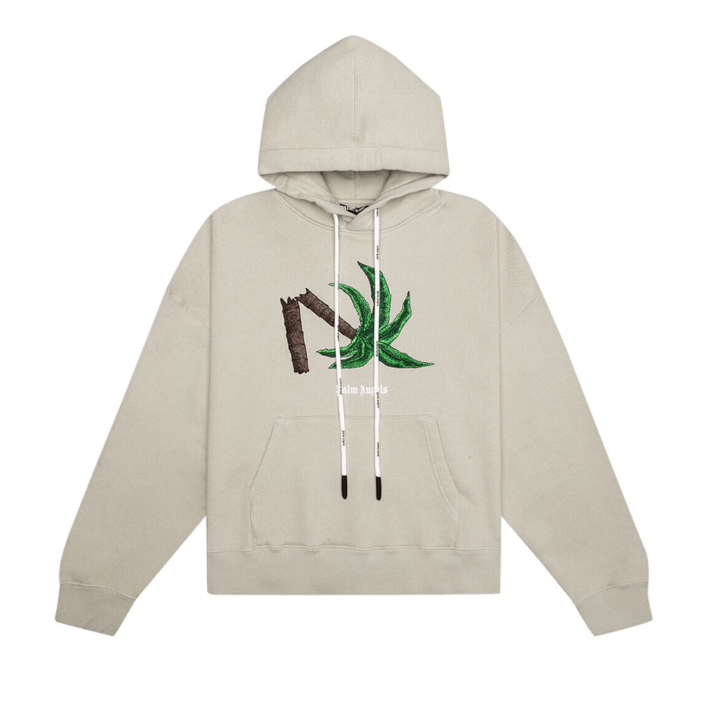 Buy Palm Angels Broken Palm Hoodie Beige Green PMBB058C99FLE0046155 GOAT UK