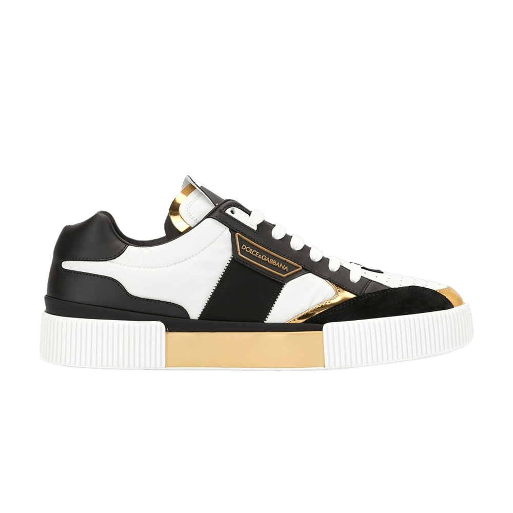 Ｄon  Ｇaｂacho Dolce & Gabbana White Rose-Embroidery Patch Low-Top Sneakers