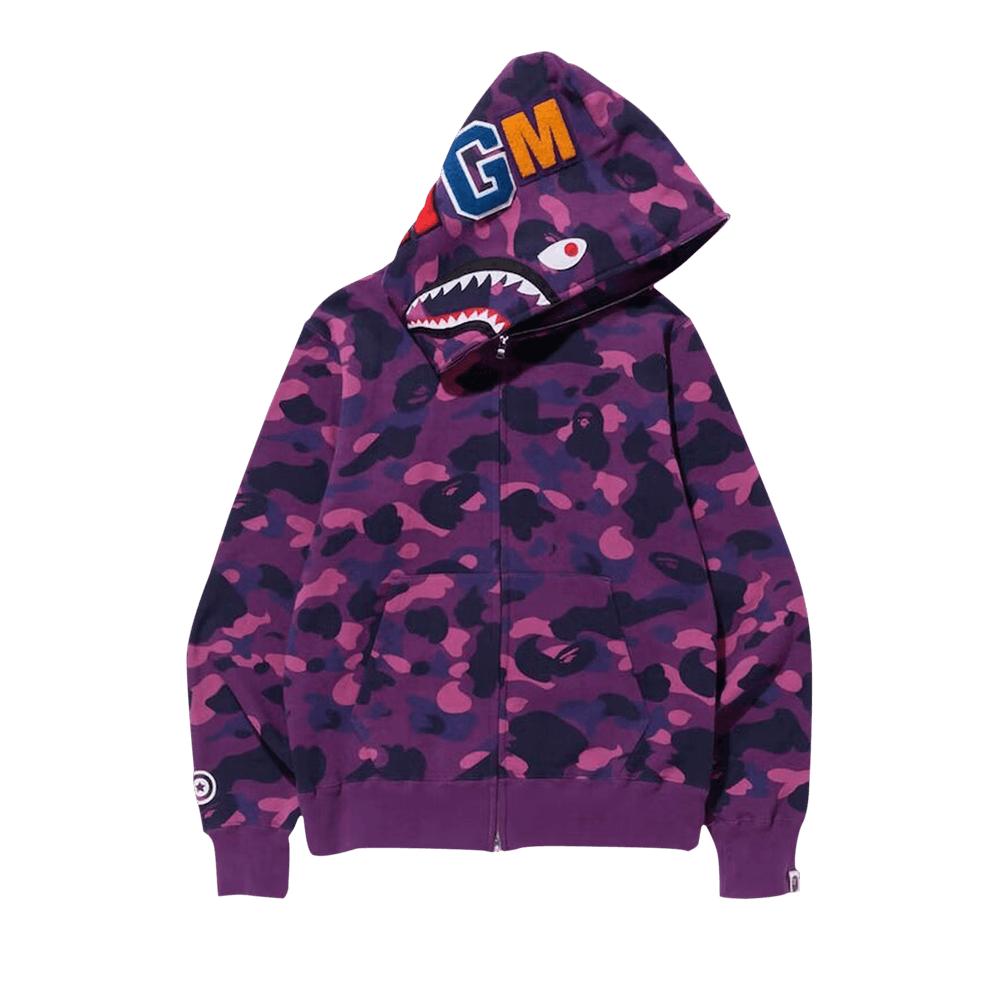 【NOiD】紫色タオル SUPERBEAVER Buy BAPE Color Camo Shark Full Zip Hoodie 'Purple' - 1J20
