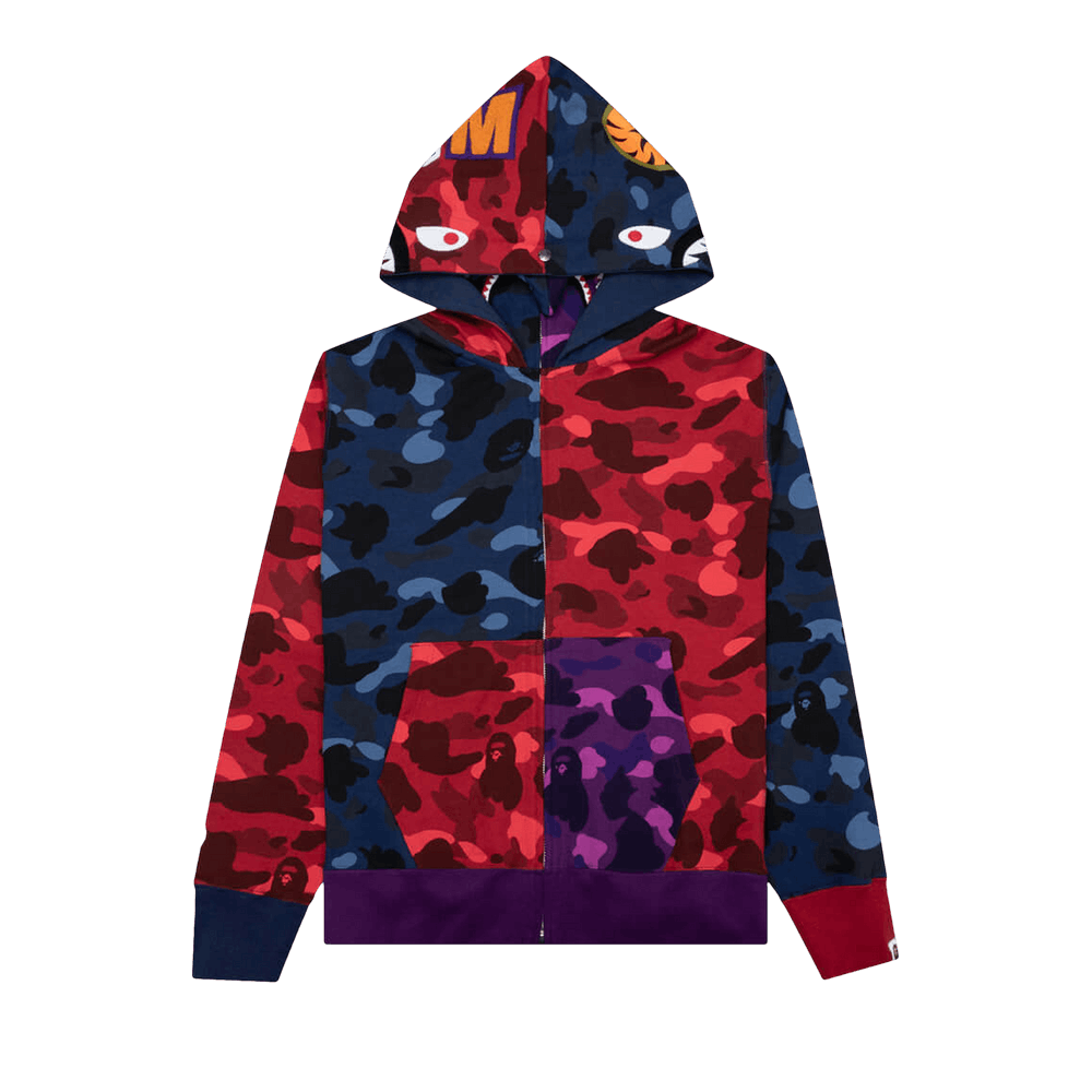 Buy BAPE Crazy Shark Wide Fit Full Zip Double Hoodie Multicolor 1I20 115 001 MULTICOLOR GOAT AU