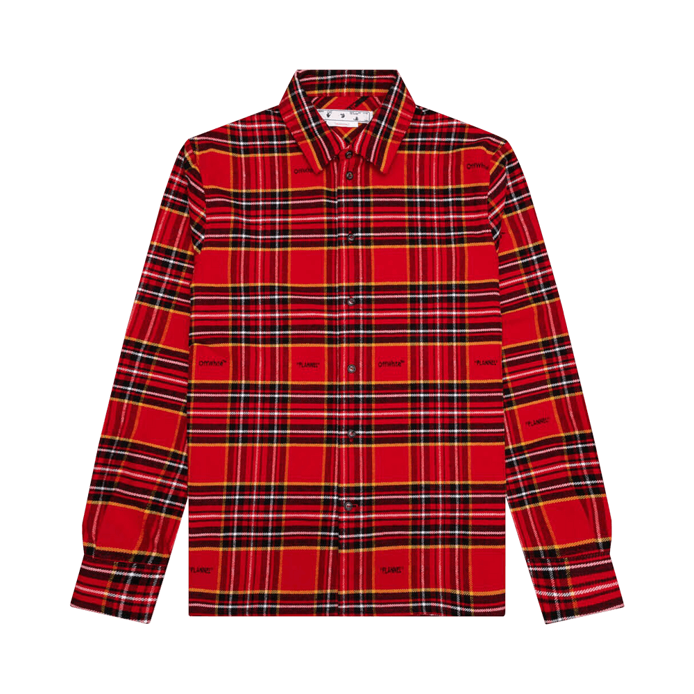 Buy Off-White Flannel Skate Shirt 'Red/Black