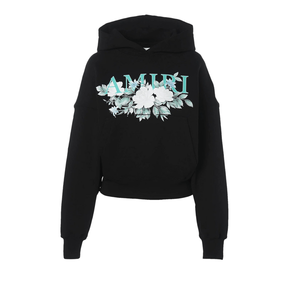 Buy Amiri Floral Hoodie 'Black/Blue' - PF23WJH008 001 BLAC