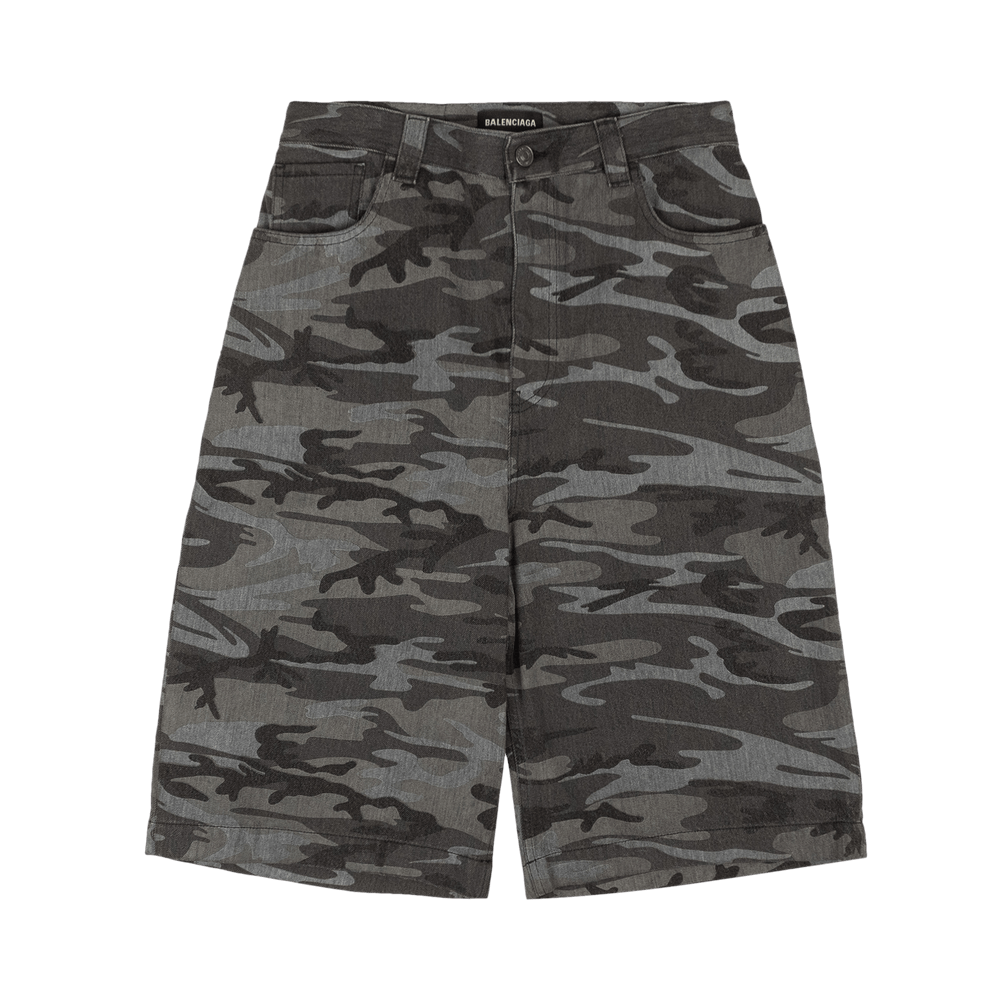 Buy Balenciaga Washed Camo Skater Shorts 'Black