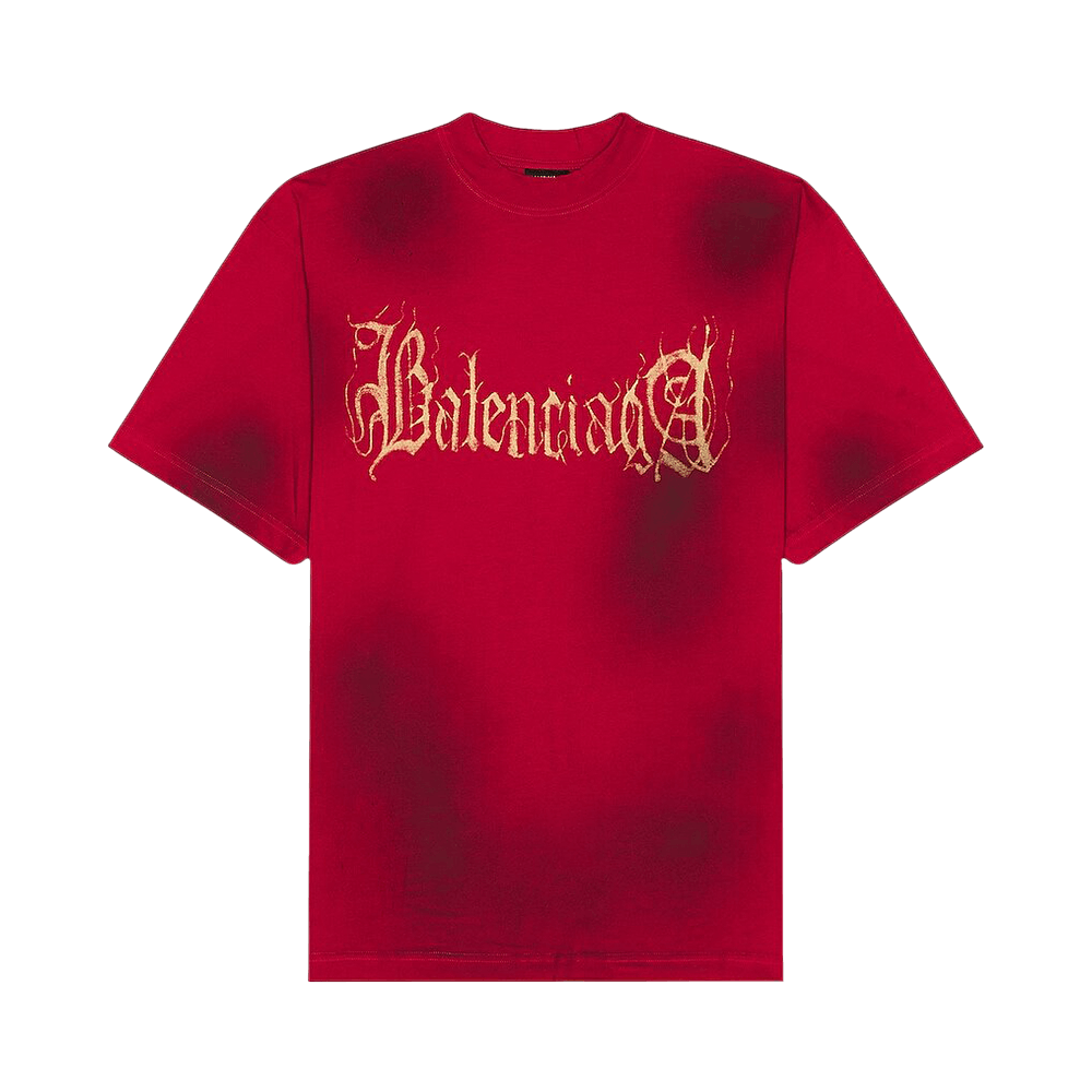 【BALENCIAGA】White, Black&Red☆メタルロゴ 長袖 Tシャツ BALENCIAGA バレンシアガ メタルロゴ オーバーサイズロング