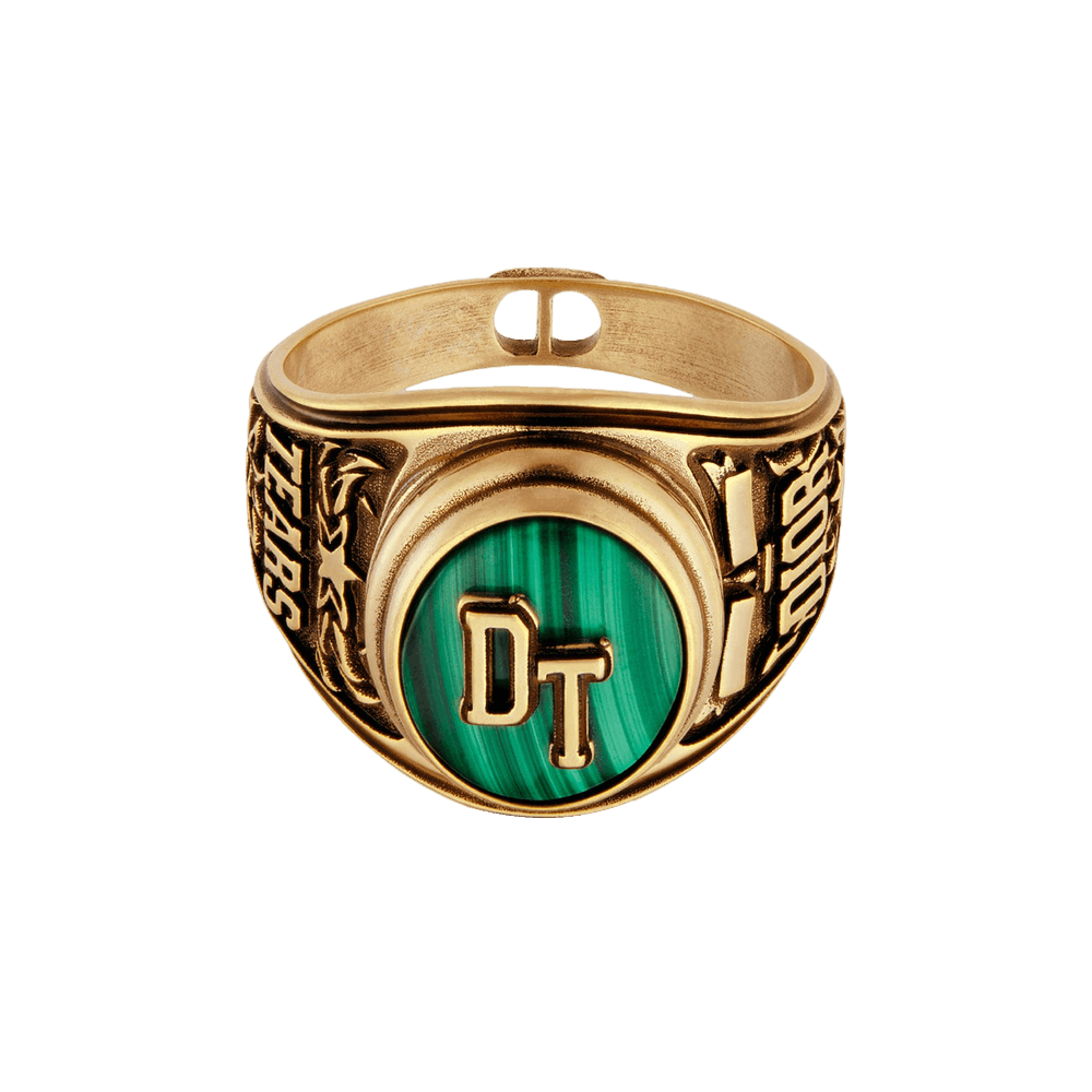 【DIOR】 TEARS RING/ゴールド/オニキス/メンズ Buy Dior x Denim Tears Ring 'Gold' - R1481HOMGM D314 | GOAT