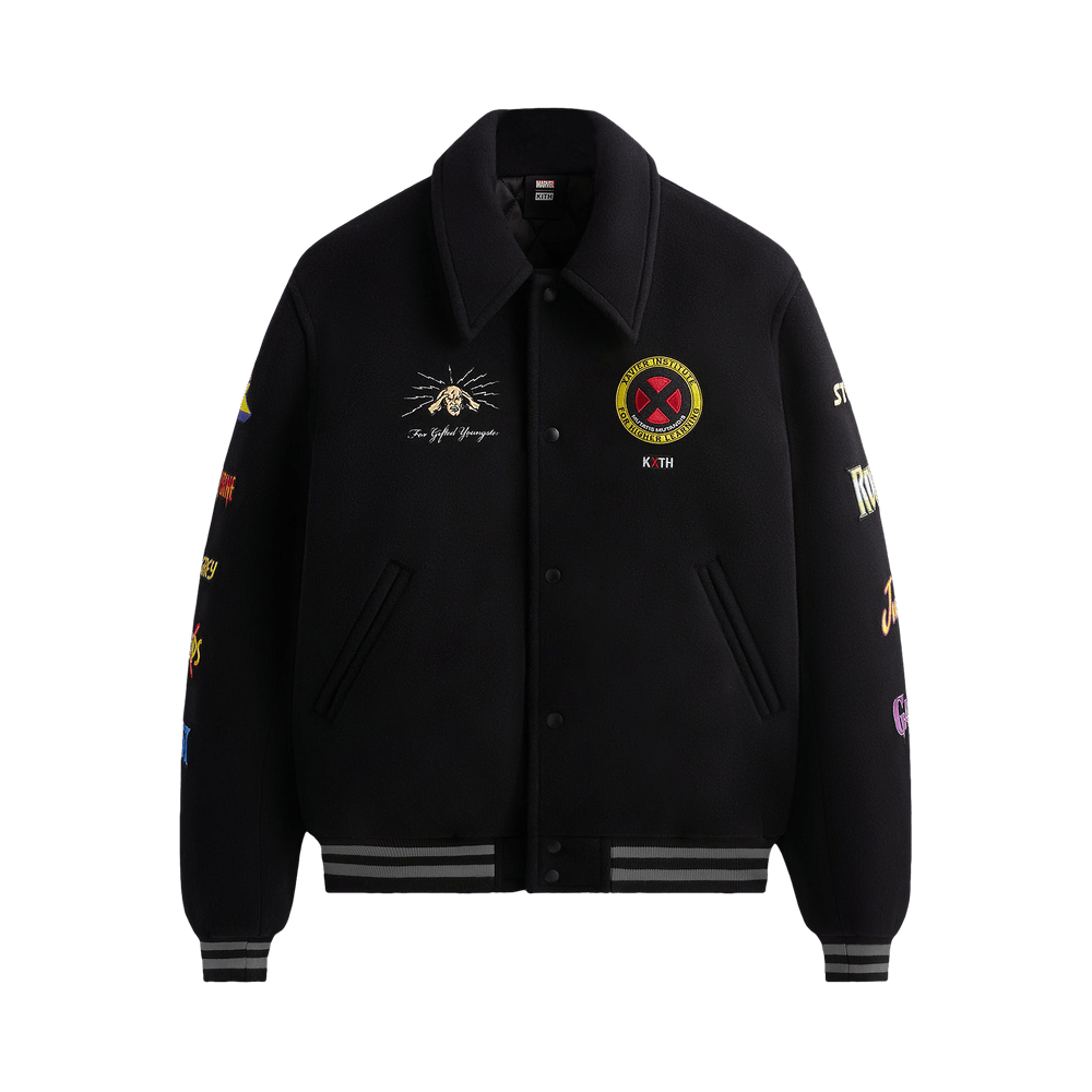 Buy Kith For X-Men Wool Varsity Jacket 'Black' - KHM010316