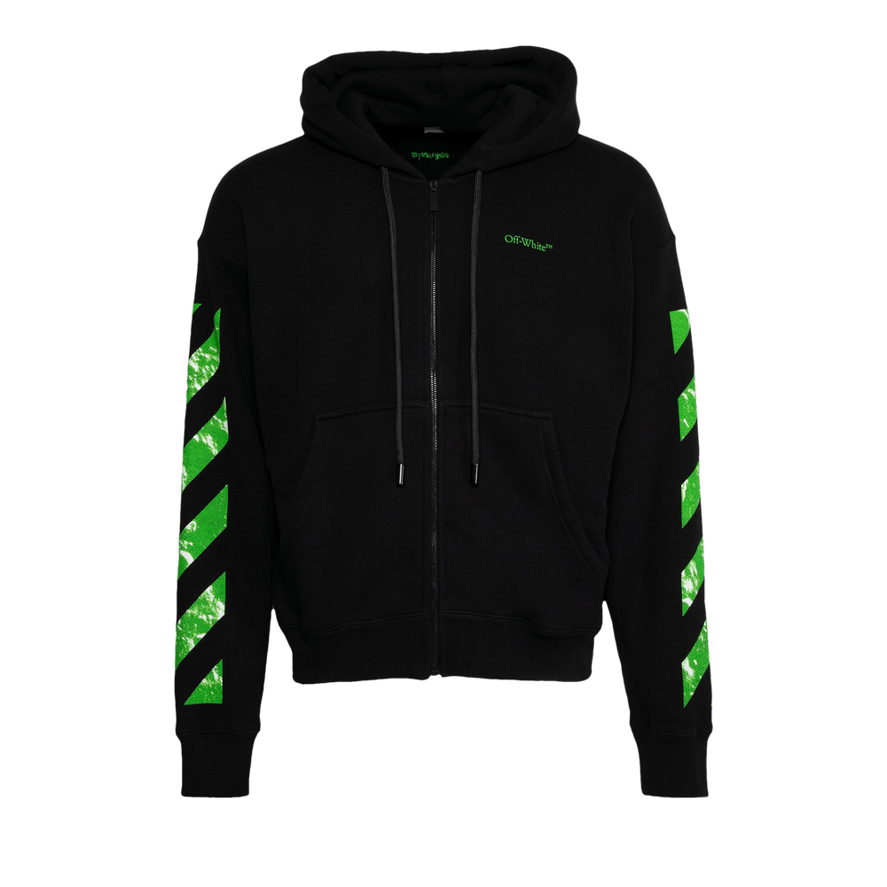 Black and green deals off white hoodie
