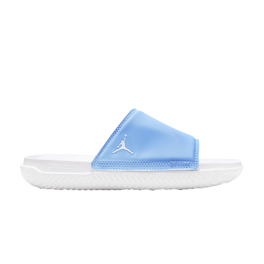 White and blue jordan sandals on sale