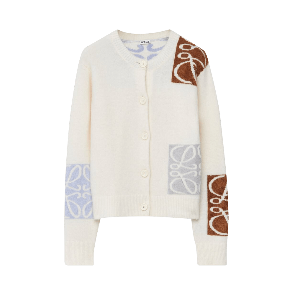 Buy Loewe Anagram Intarsia Cardigan 'Soft White/Multicolor Buy Loewe Anagram Intarsia Cardigan 'Soft White/Multicolor