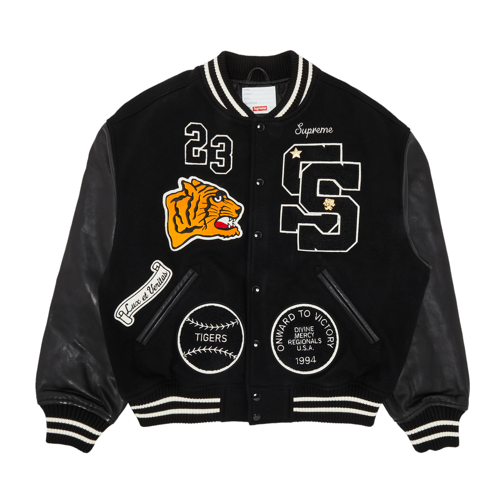 Supreme Tiger Varsity Jacket 'Black'