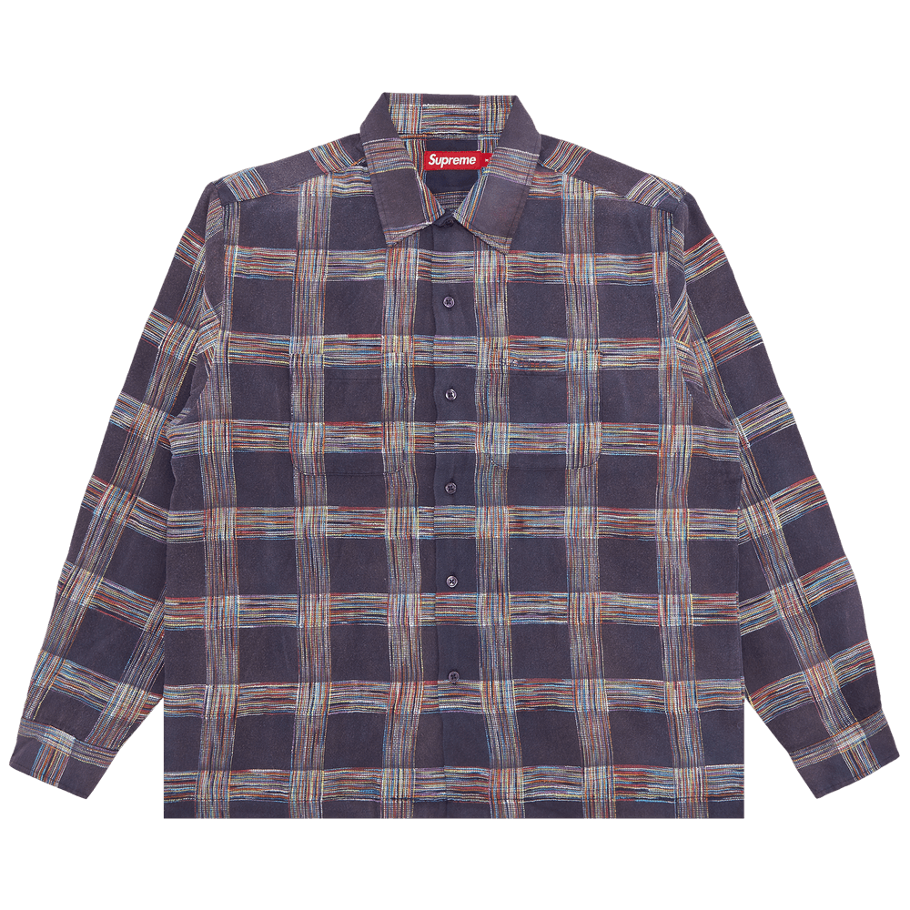 トップス SUPREME WOVEN PLAID SHIRT M WASHED NAVY 1270244_00.png.png