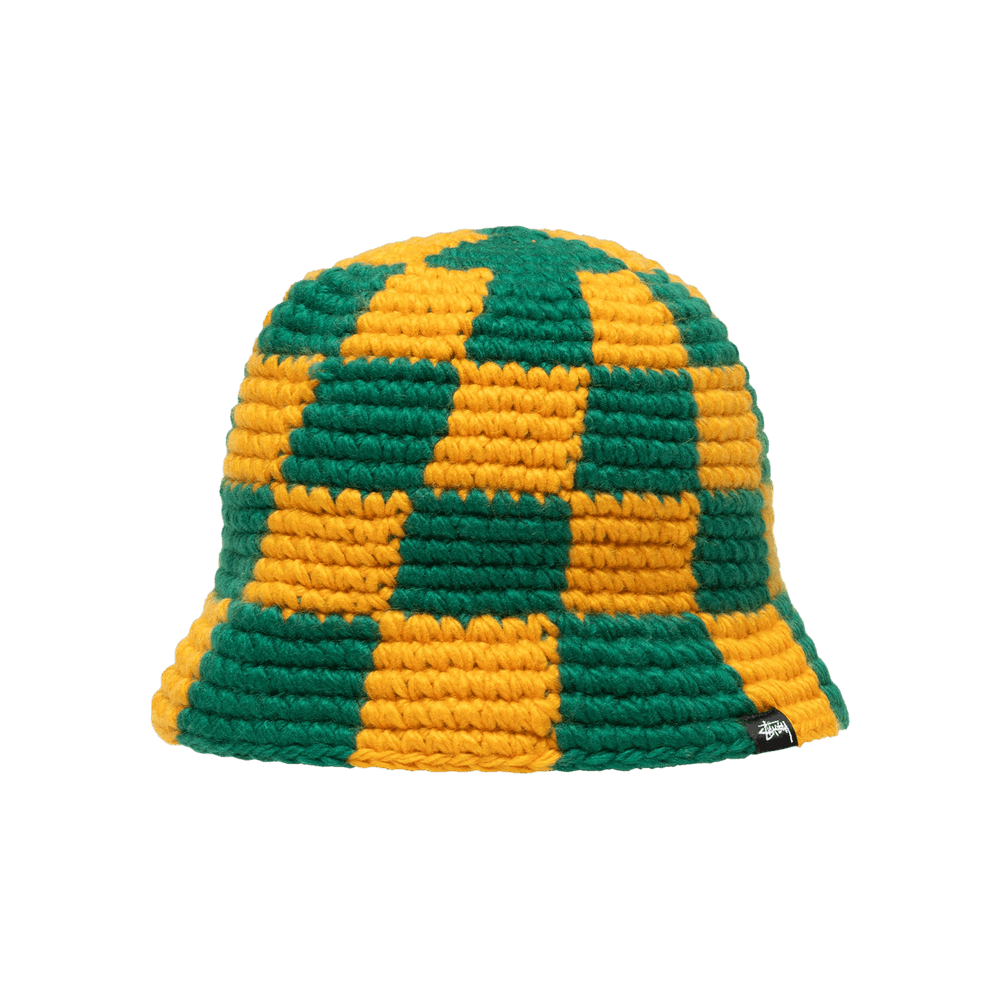 超メルカリ市Stussy Bucket Hat Checker Knit Checker Knit Bucket Hat